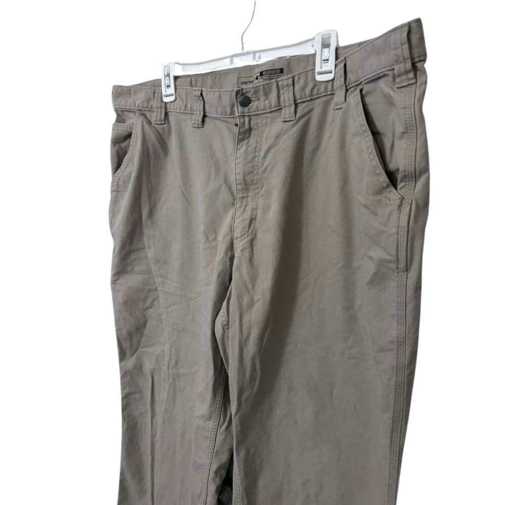 Carhartt Rugged Flex Relaxed Fit Work Pants Mens Size 44 x 30 Canvas Khaki - Picture 2 of 7
